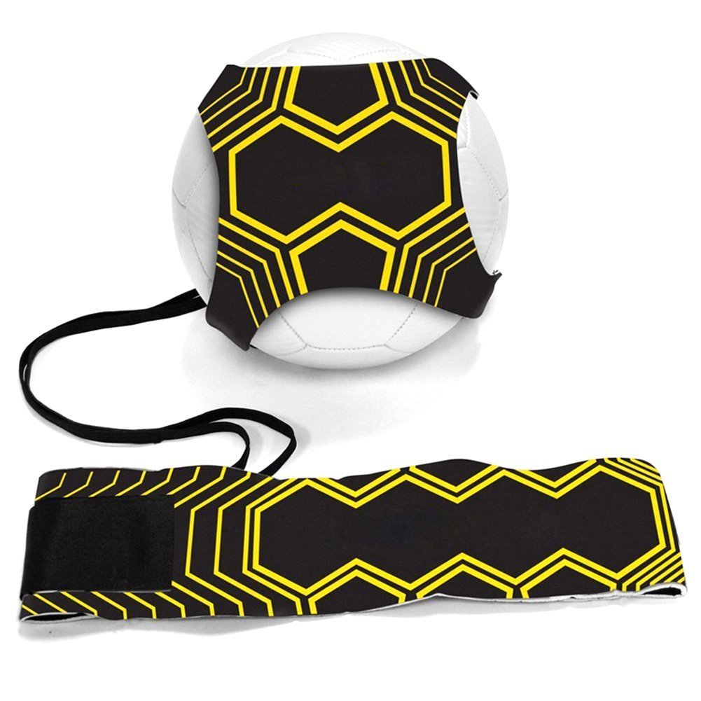 Football Kick Trainer Soccer Training Aids Hands Free Throw Sole Practice Equipment for Kids with Adjustable Belt Elastic Rope F