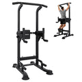 VEVOR Pull Up Bar, 330 LBS Power Tower Dip Station, Workout Dip Station with H-Shaped Stable Base & Back Pad, Adjustable 12 Leve
