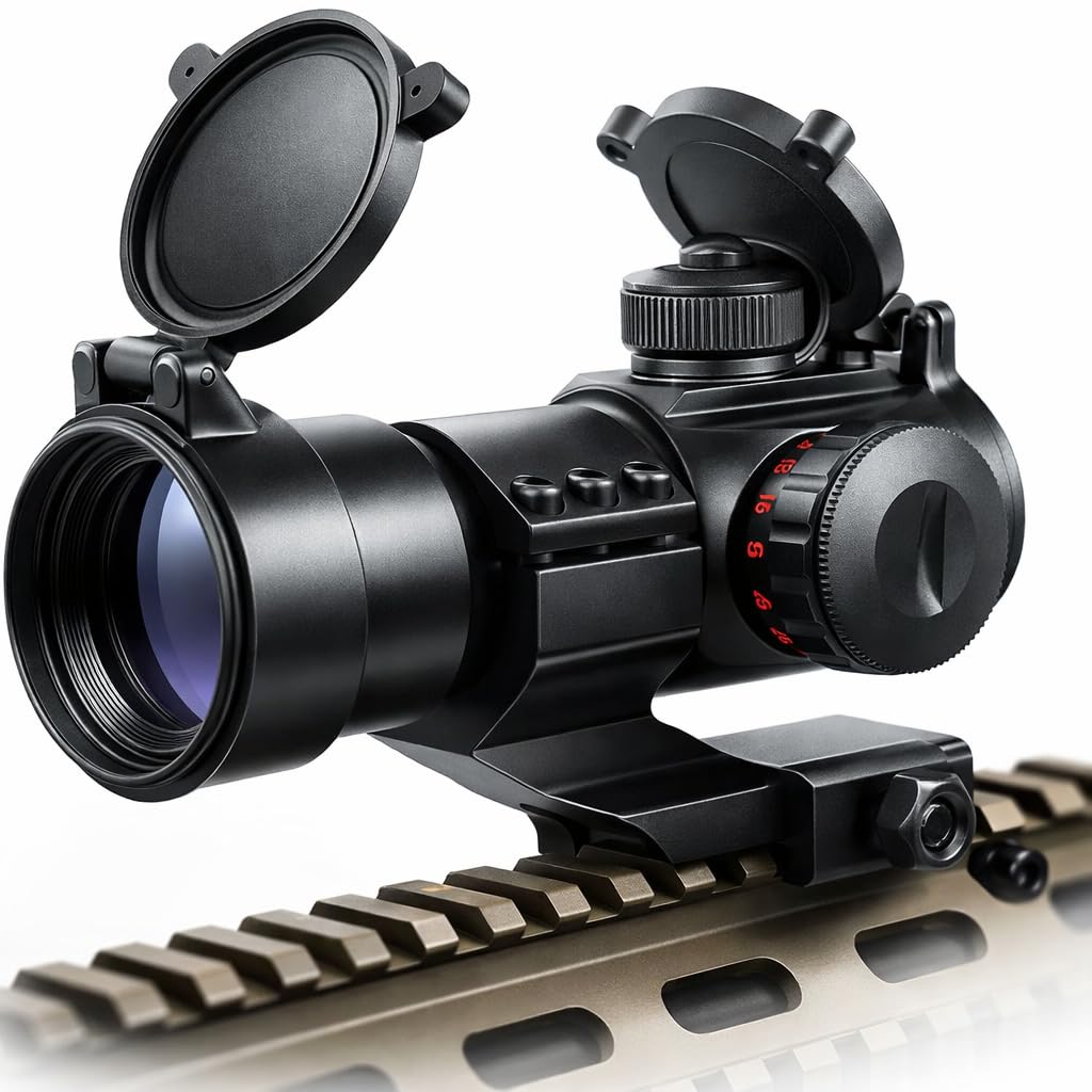 Tactical Scope Reflex Stinger 4 MOA Red - Green Dot Sight with Picatinny Mount (Black)