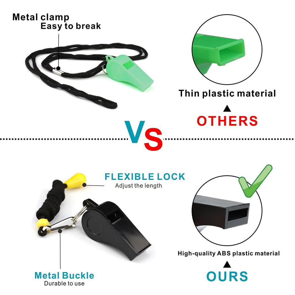 Ambitionjump Whistle 8 Pack Plastic Whistles For Adults, Sports Whistle Bulk For Coach, Referee, Teachers, Lifeguard, School, So