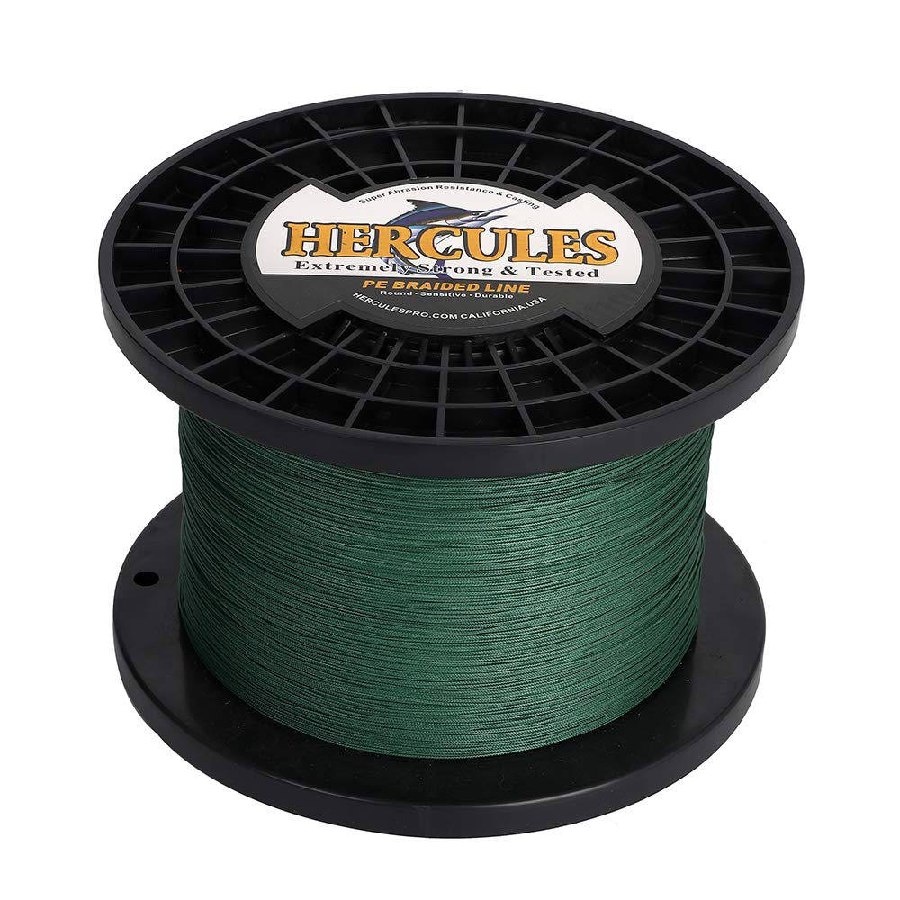Hercules Braided Fishing Line 2000M 2187Yds 10Lbs-200Lbs Pe Superline 8 Strands (Green 200Lb/90.7Kg 0.75Mm)