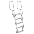 VEVOR Flip-Up Dock Ladder, 5-Step, Heavy-Duty Aluminum Alloy Pontoon Boat Swim Ladder, with Non-Slip Wide Steps, 350 lbs Weight 