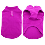 Dog Fleece Vest Soft Winter Jacket Sweater With D-Ring Leash Cold Weather Coat Hoodie For Small Medium Large Dogs Purple Small