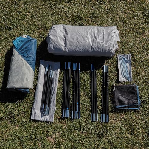 Wenzel Aspen Hills 8P Camp Cabin Tent - Huge 8 Person Car Camping Shelter, Fits 3 Queen Airbeds, 4 Windows, Waterproof Fly, 10 Y
