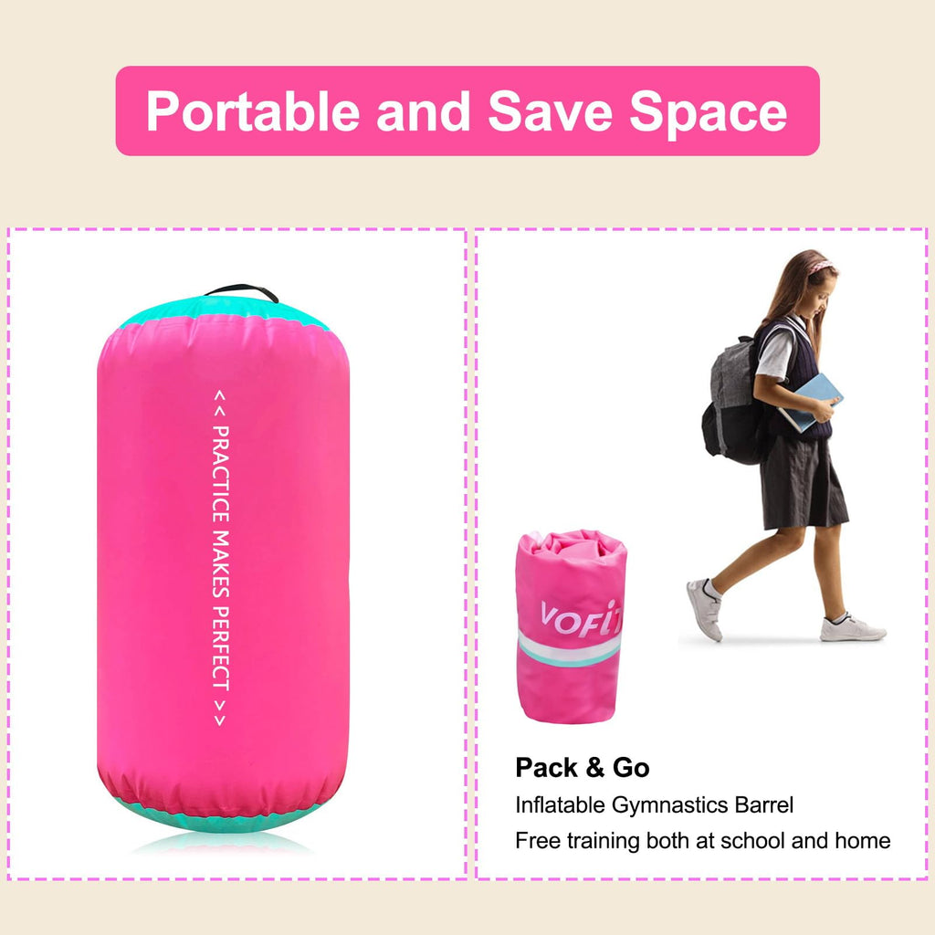 Vofitny Gymnastics Air Barrel Octagon Mat Tumbler Back Handspring Trainer For Home/Gym/Tumbling