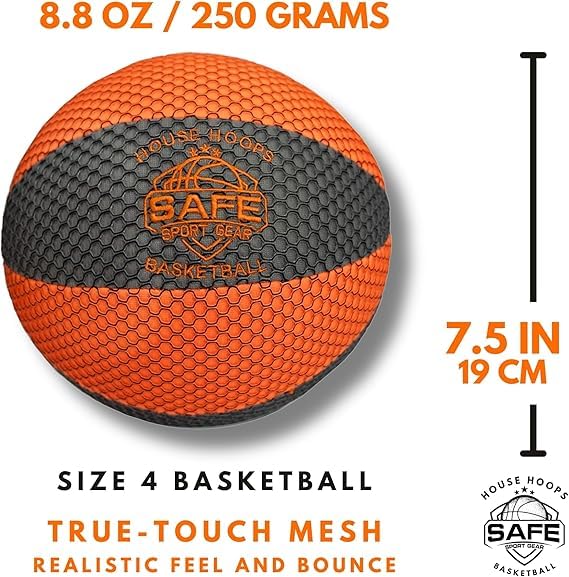 Safe Sport Gear The House Basketball - HouseHoops Soft Basketball - Realistic Texture and Bounce - Will Not Scuff or Scratch Flo
