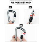 Sepeak Uiaa Ce 30Kn Locking Climbing Carabiner, Professional Heavy Duty Screwgate Clip For Outdoor Climbing, Mountaineering, Rap