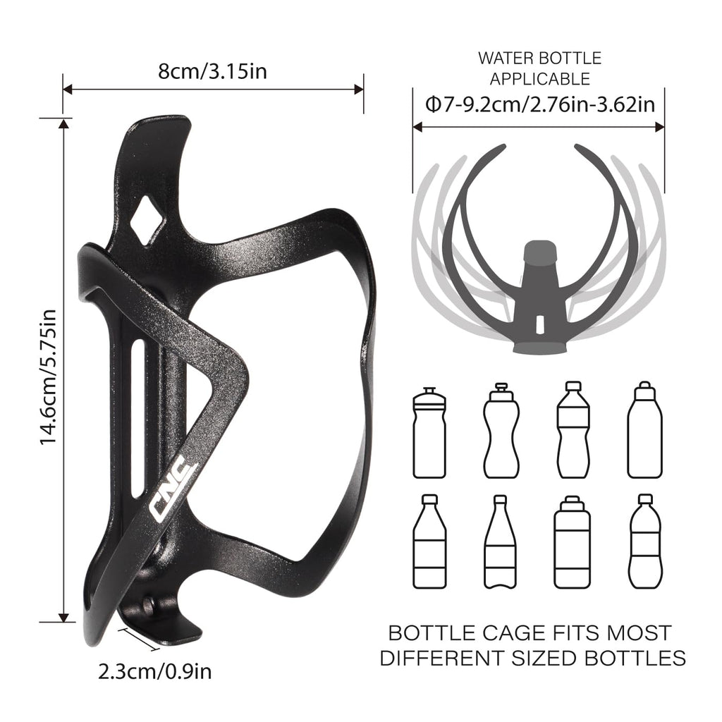 Cnc Bike Water Bottle Holder, 2-Pack Bike Water Bottle Cage For Road Bike/Mountain Bike,Black