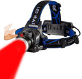 Junchi 80000 Lumens Rechargeable Headlamp Hunting Red Light,Super Bright LED Headlamps Red Headlight Zoomable Waterproof 3 Modes