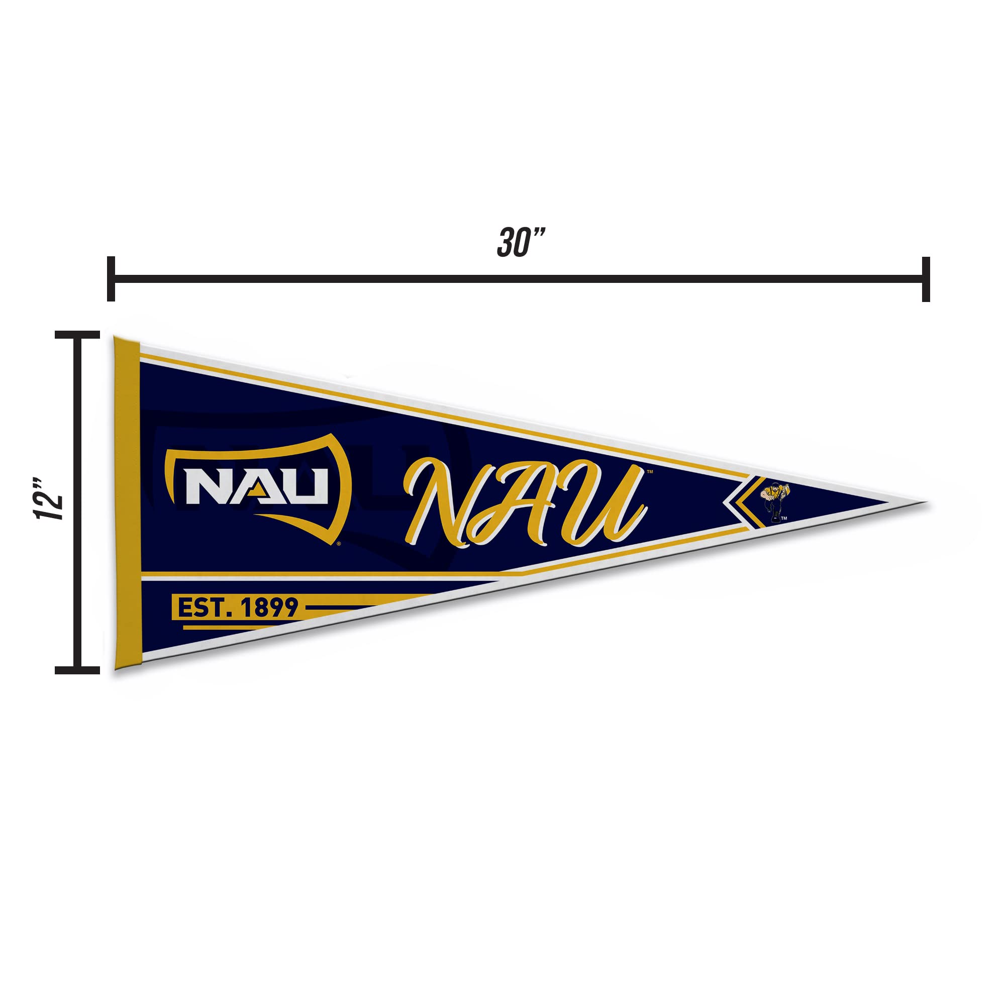 Rico Industries Ncaa Northern Arizona Lumberjacks Classic 12'' X 30'' Felt Wall D  Cor Pennant - Great For Home/Bed Room/Man Cav