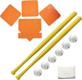Wiffle Ball 6 Baseballs Official Size - 6 Pack Ball 32'' Bats 2 Pack, Orange Throw Down Bases (5 Piece),