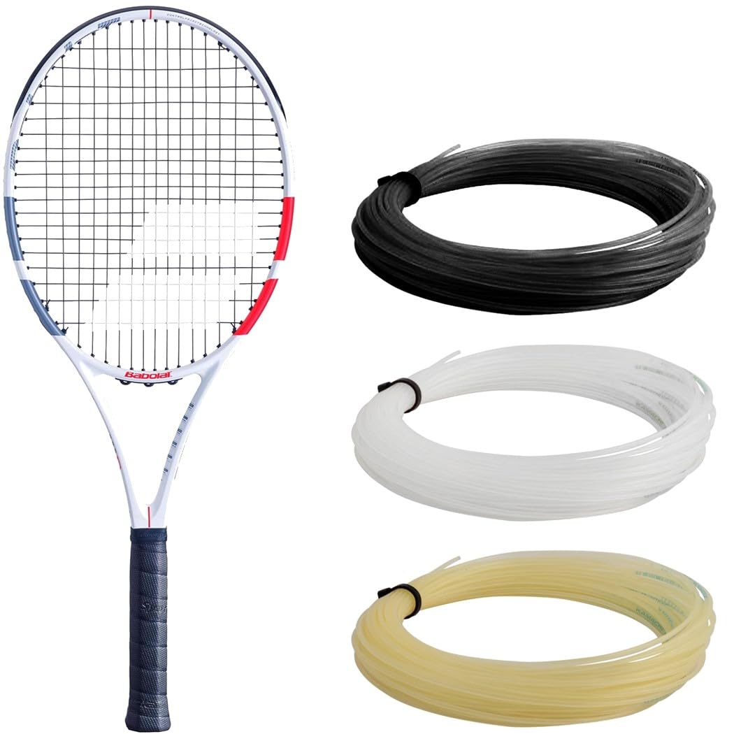 Babolat Evo Strike Tennis Racquet (4 1/8 Grip) - Strung with 16g White Syn Gut at Mid-Range Tension
