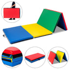 Mat Expert 4X10X2'' Gymnastics Mat Thick Folding For Tumbling Exercise Gym Fitness Mat With Hook & Loop Fasteners (Multicolor)