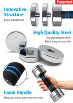 Weight Set 30Lb Pair (15Lb/20Lb/25Lb/30Lb) Adjustable Dumbbells Ultracompact Chrome With Foam Handles Home Gym Workout Exercise