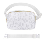 Vorolo Fanny Pack Christmas Gift For Women And Men Crossbody Bag Belt Bag Bum Bag With Adjustable Strap For Sportsleopard White 