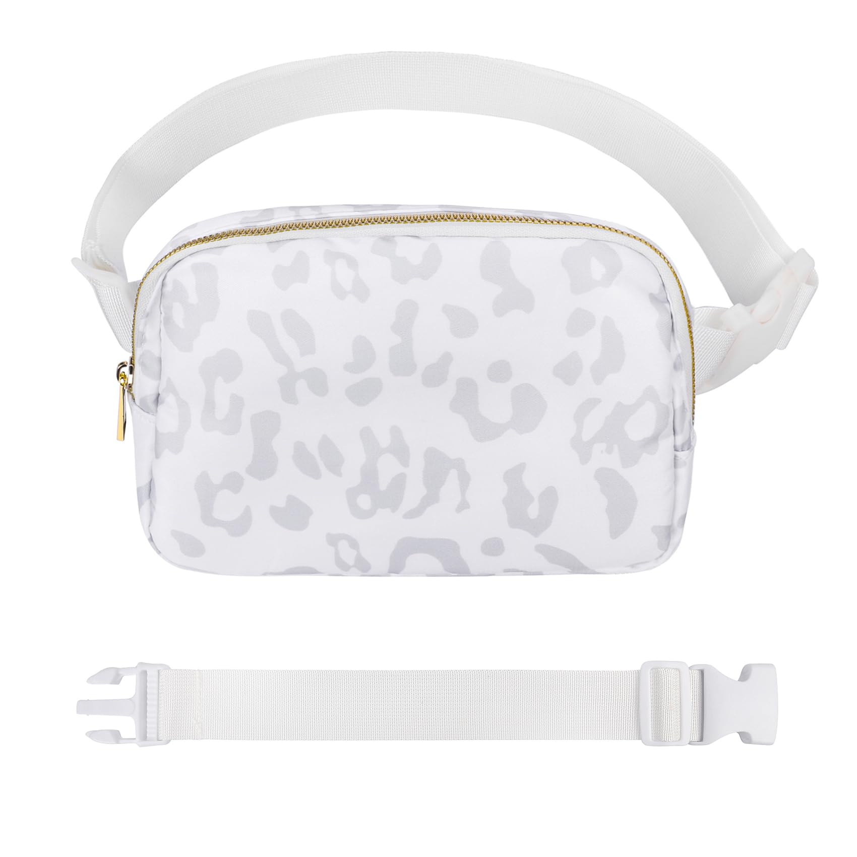 Vorolo Fanny Pack Christmas Gift For Women And Men Crossbody Bag Belt Bag Bum Bag With Adjustable Strap For Sportsleopard White 