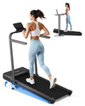 Superun Walking Pad Treadmill with Handle Bar, 300 LBS Capacity Treadmills for Home, 3.0HP Portable Under Desk Treadmill for Hom