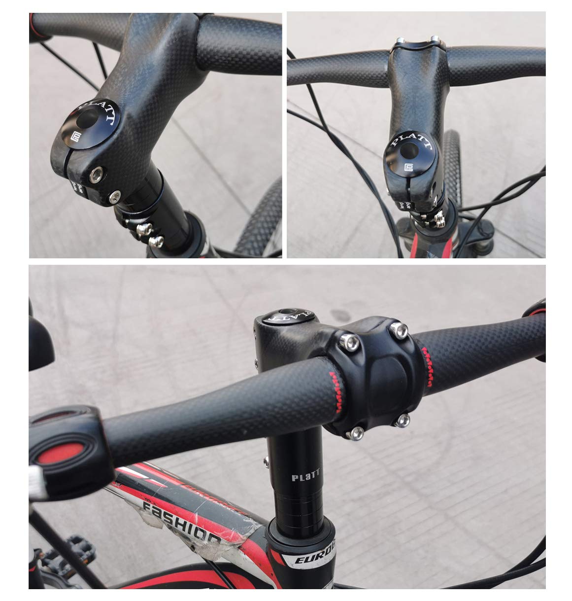 Platt Bike Fork Stem Extender Aluminum Alloy Mtb Bicycle Stem Raiser Handlebar Riser Fit For 1 1/8 Threadless Steerer Tubes,Blac