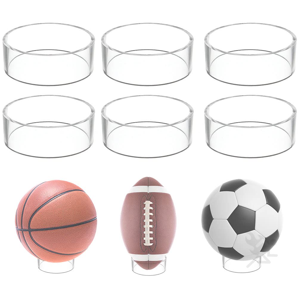 OnFireGuy 12pcs Acrylic Sports Ball Display Stands | Clear Storage Display for Basketball, Football, Volleyball, Bowling, Soccer