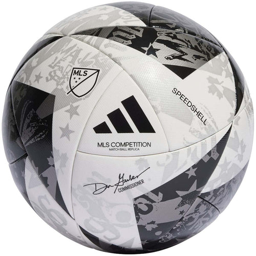 adidas MLS Club Soccer Ball, White/Bright Cyan/Iron Metallic/Pantone, 4