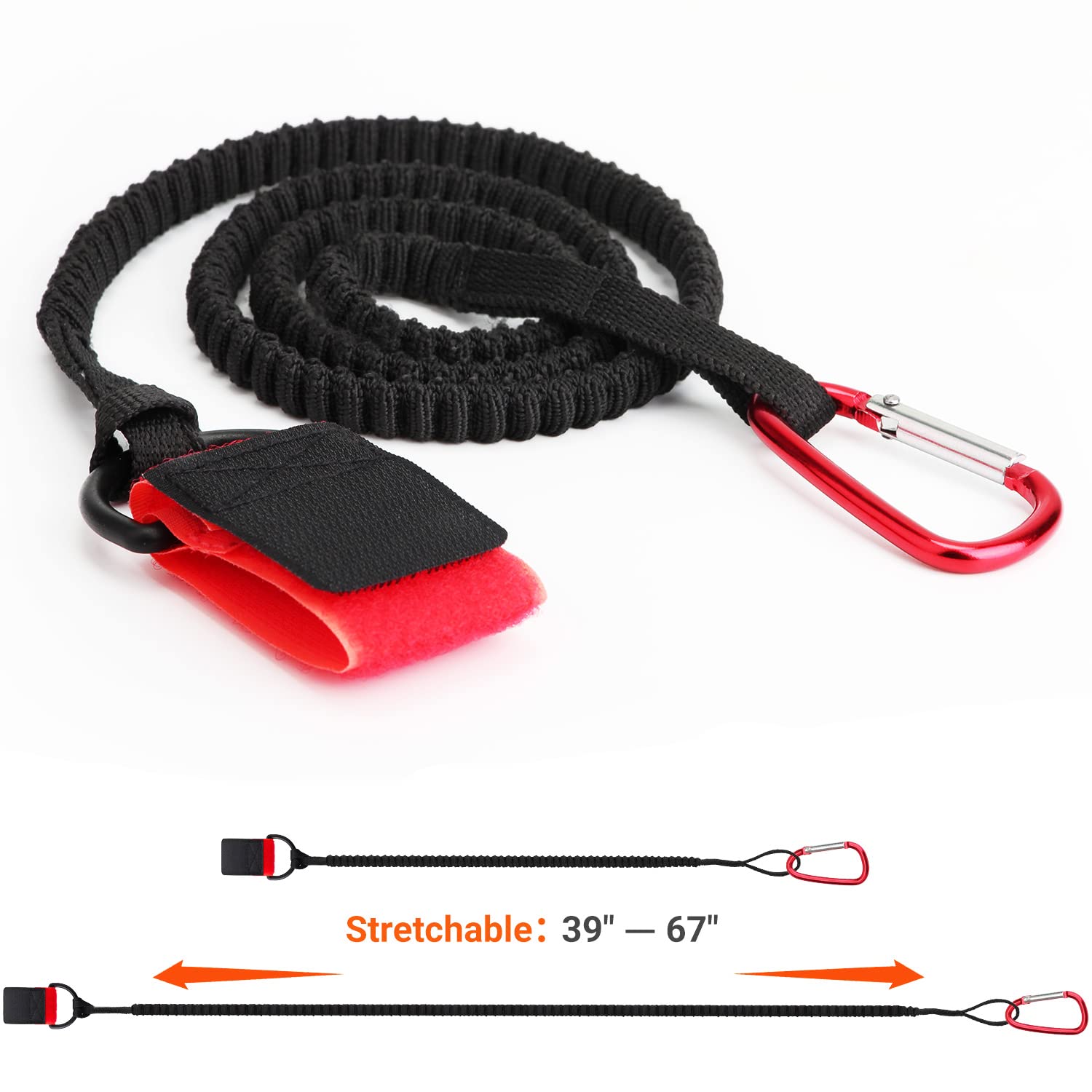 Boncas Paddle Leash Stretchable Kayak Paddle Coiled Leash For Kayak And Sup Paddles, Fishing Poles Rods 2 Pack