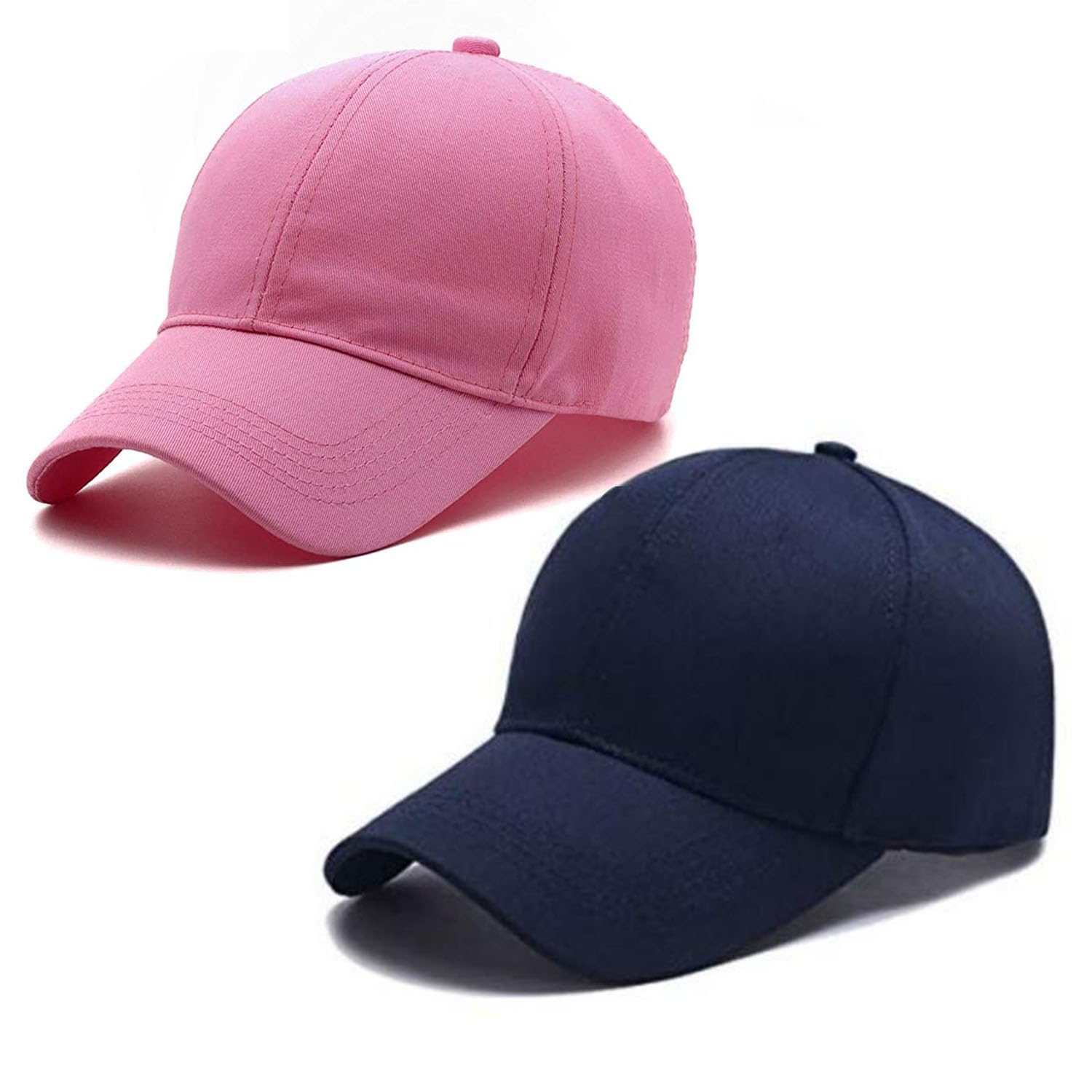 Faas Stylish Baseball Cap Combo (Pack Of 2) For Men & Women | Adjustable Summer Casual Caps | Trendy Street Style Headwear (Pink