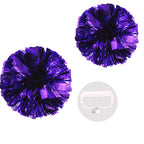 Puzine 2Pack 12'' Cheerleading Pom Poms With New Handle For Team Spirit Sports Dance Cheering Kids Adults(Purple)