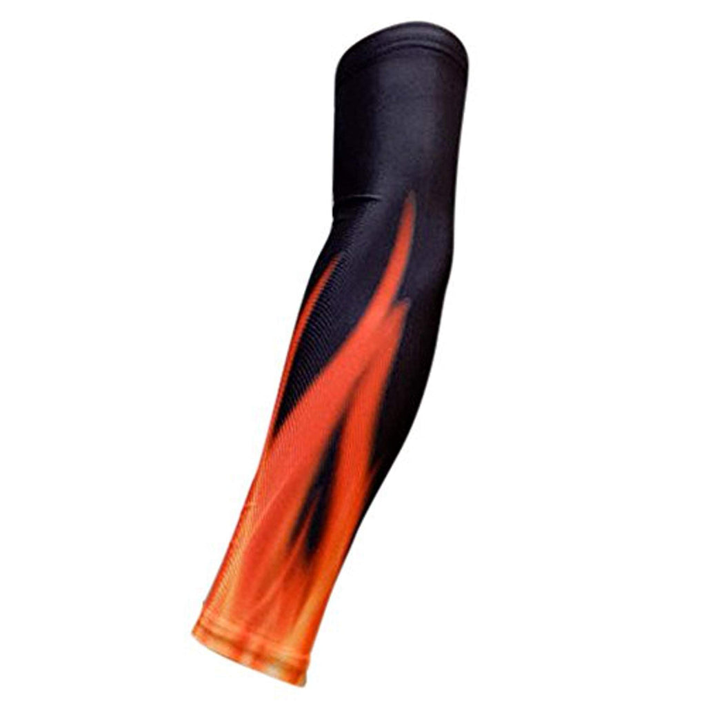 New! Moisture Wicking Compression Arm Sleeve (Flames/Fire, Youth Medium)