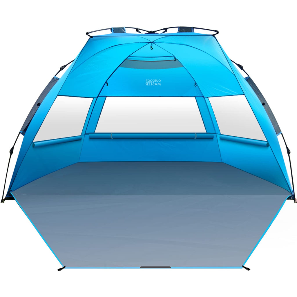Outdoormaster Pop Up Beach Tent For 4 Person - Easy Setup And Portable Beach Shade Sun Shelter Canopy With Upf 50+ Uv Protection