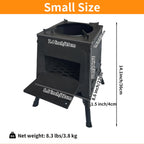 Upgraded Small Camp Wood Stove With Carrying Case, 13.8Inch Black Woodstove Portable Camping Stove, Durable Iron Wood Burning St