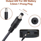 42V Charger Replacement Electric Scooter Charger 1 Prong Smart Universal For 36V Lithium Battery Compatible With Gotrax Jetson 3