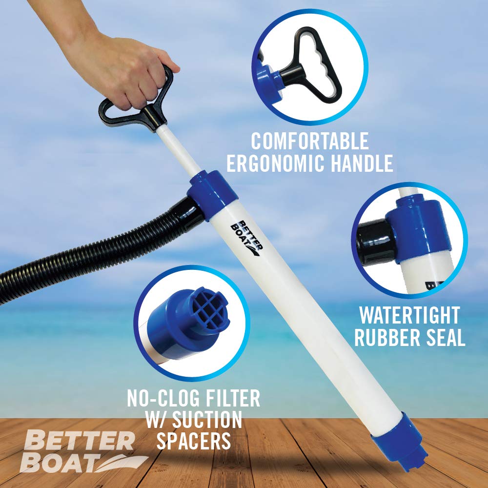 Manual Bilge Pump For Boats Kayak Canoe Hand Water Pump  Siphon Pump Bailer Kayaking Boat With Hose Portable Held 20 Gallons Per