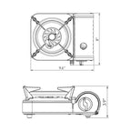 Gasone Gs-800 Emergency Gear Camping Mini Butane Portable Gas Stove With Carrying Case, Stainless Steel, White