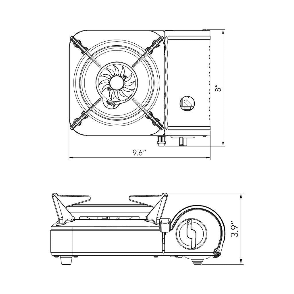 Gasone Gs-800 Emergency Gear Camping Mini Butane Portable Gas Stove With Carrying Case, Stainless Steel, White