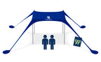 Sun Ninja Beach Tent Shelter With Upf50+ Protection, Includes Sand Shovel, Ground Pegs, Stability Poles, Outdoor Pop Up Shade Ca