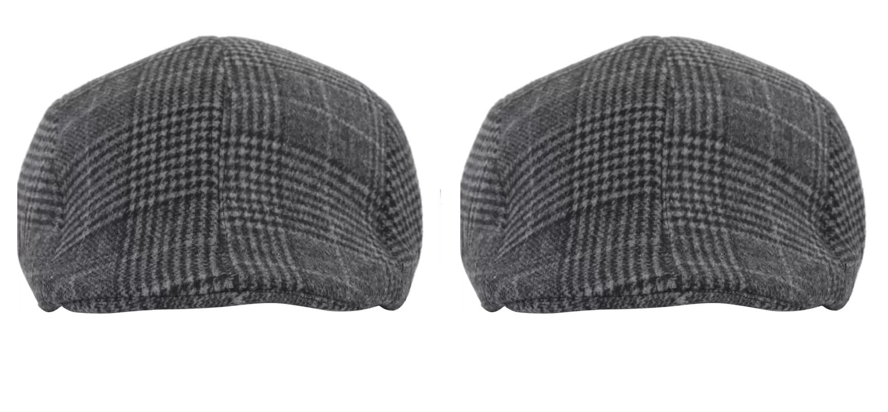 Capiteum Self Designed Unisex Golf Flat Cap With Adjustable Size Free Size Pack Of 2 (Black)