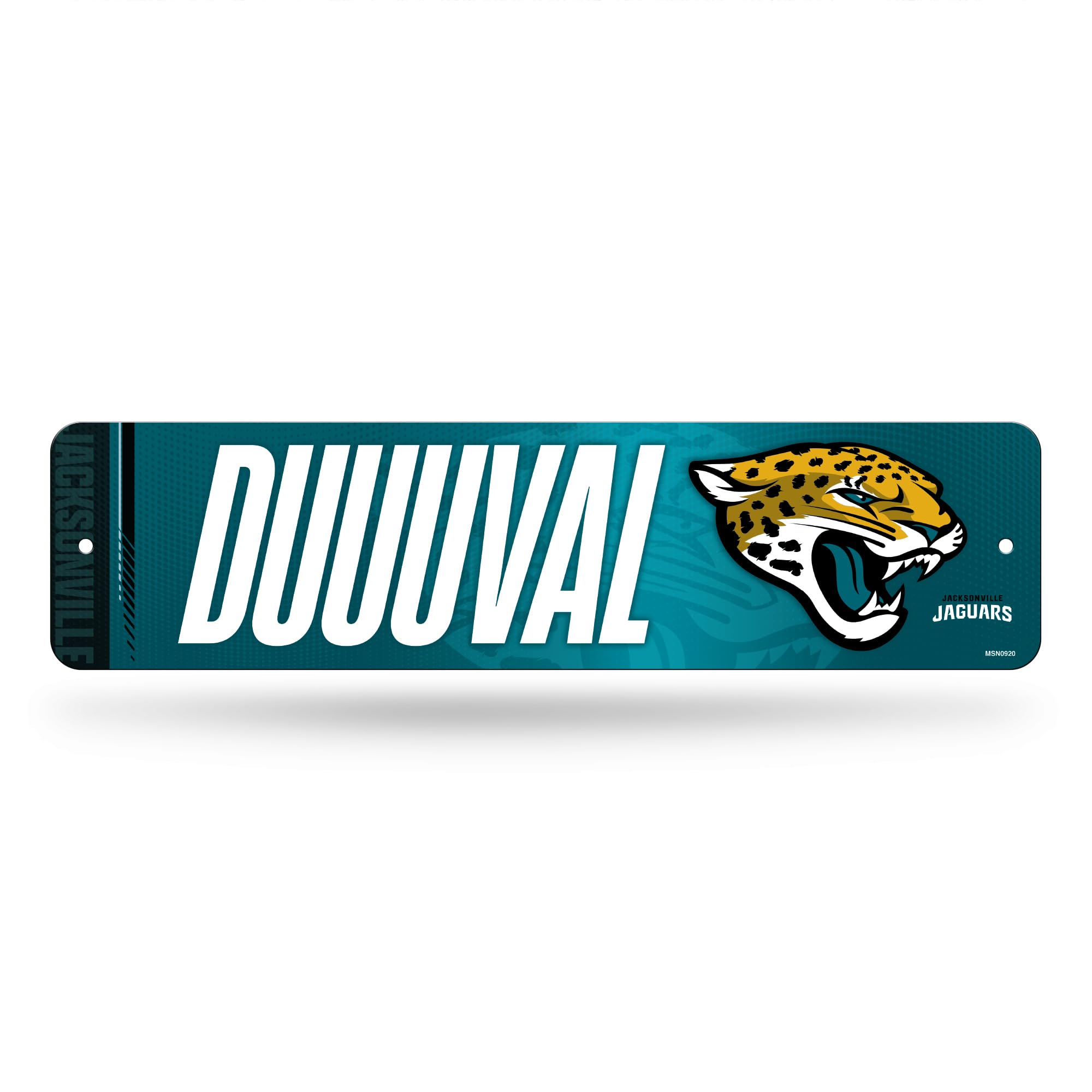 Rico Industries NFL Football Jacksonville Jaguars Metal Street Sign 4 x 15 Home D  cor - Bedroom - Office - Man Cave