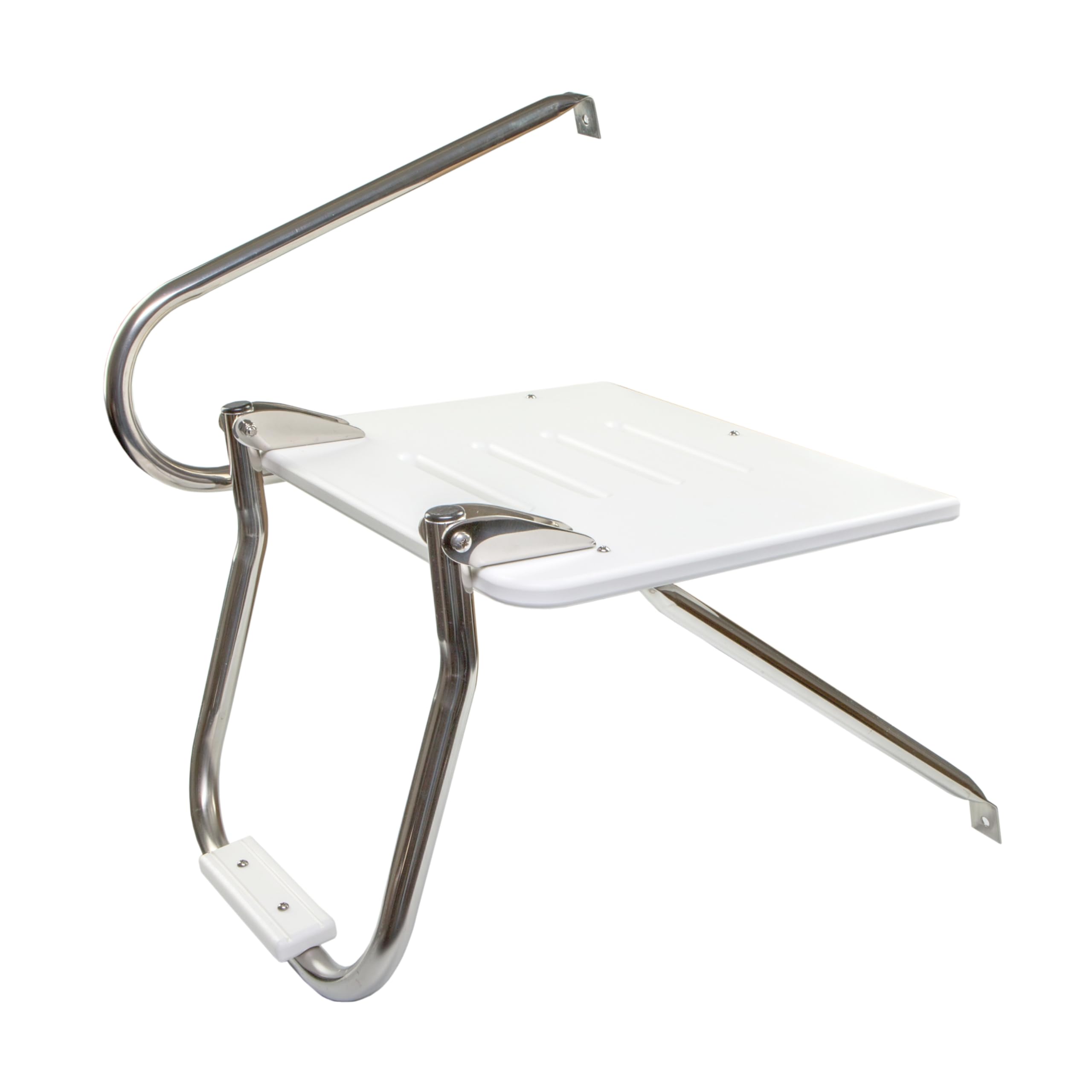 Whitecap 67902 Poly Swim Platform For Boats With Outboards - Single Rail With Step, White