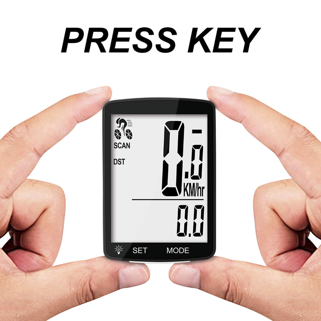 Nellvita Wireless Bike Computer, 20 Multi-Functions, Real Waterproof Bicycle Speedometer, Cycling Odometer With 3'' Large Lcd Di