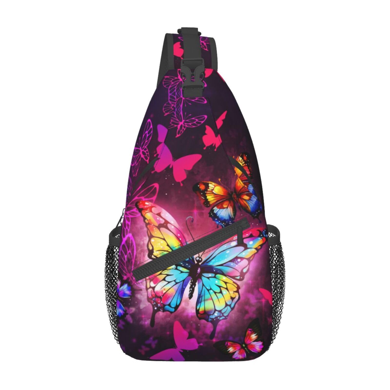Nmbvcxz Butterflies Crossbody Sling Bag for Women Men Sling Backpack Casual Travel Hiking Daypack Chest Shoulder Bag