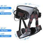 Handacc Climbing Belts, Thicken Professional Half Body Safety Belt Climbing Gear For Mountaineering, Tree Climbing, Fire Rescue,