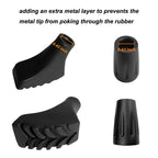 Hiking Walking Sticks Rubber Tips 10 Pack, Replacement Tips Protectors, Snow Baskets, Mud Baskets Set For Trekking Poles, Fits M