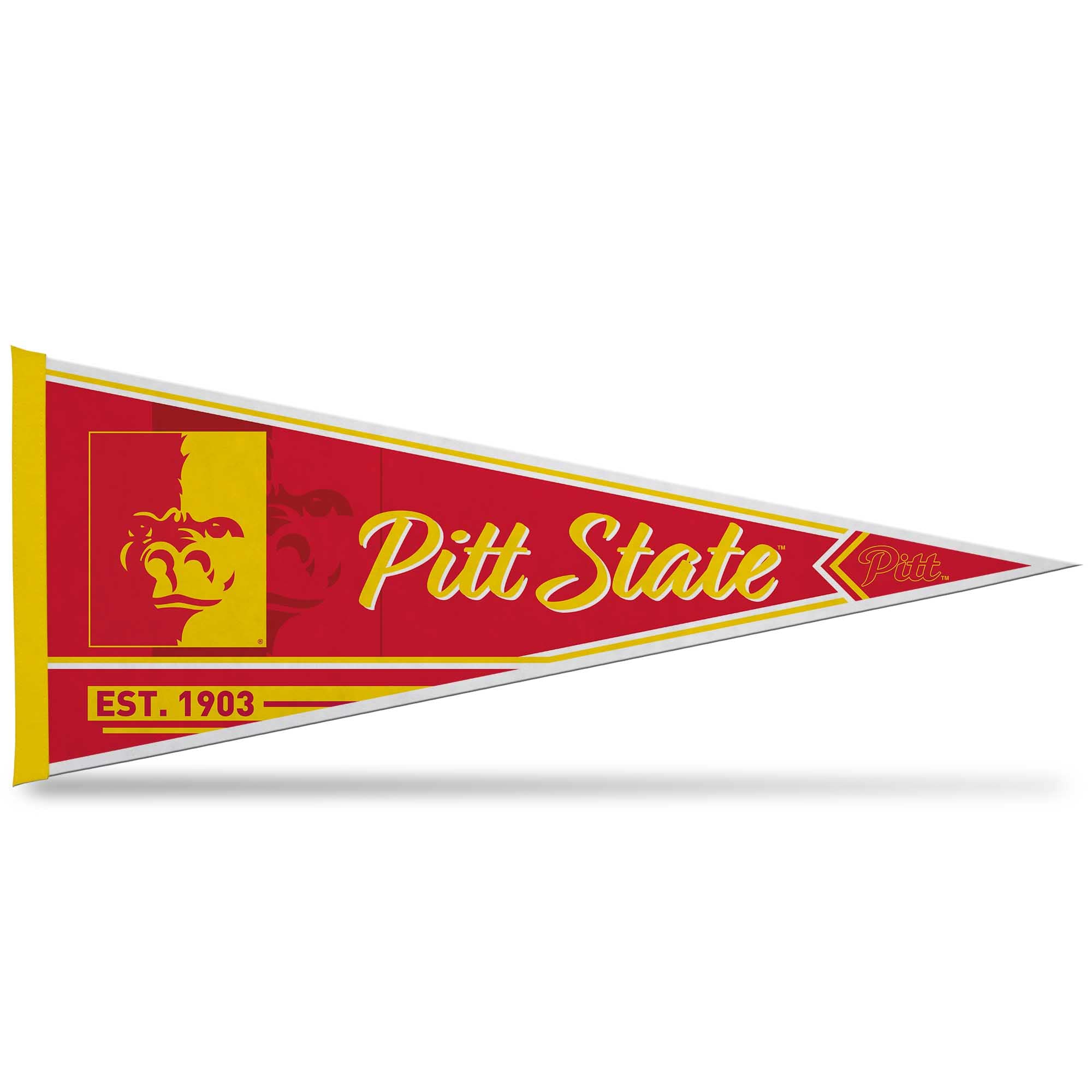 Rico Industries Ncaa Pittsburg State Gorillas Classic 12'' X 30'' Felt Wall D  Cor Pennant - Great For Home/Bed Room/Man Cave D