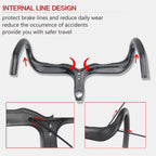 Road Bike Carbon Handlebars Integrated Stem Aero Handlebars For Road Bike 1-1/8 Internla Routing Integrated Carbon Road Handleba