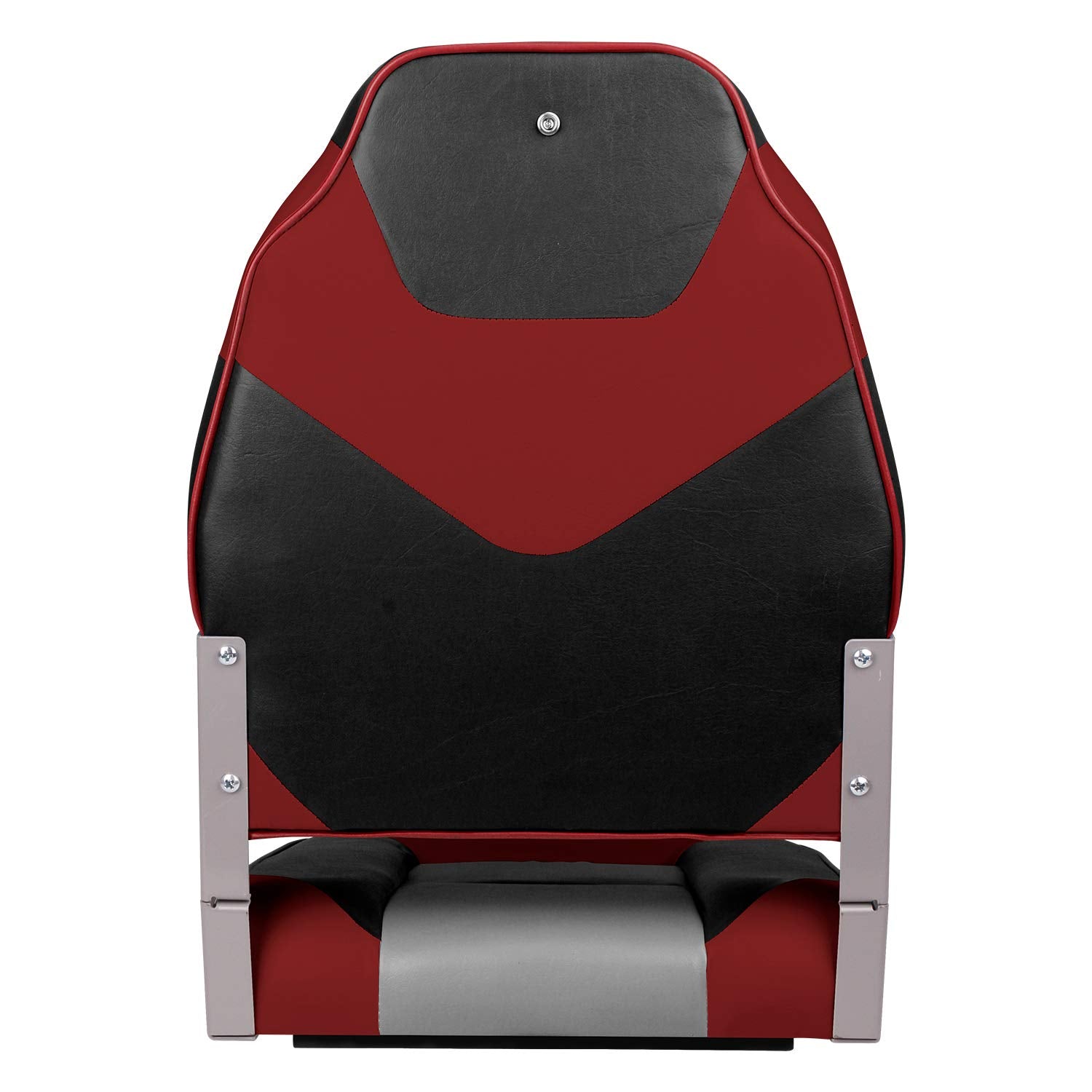Leader Accessories A Pair Of Elite Low/High Back Folding Fishing Boat Seat (2 Seats) (Red/Charcoal/Black)