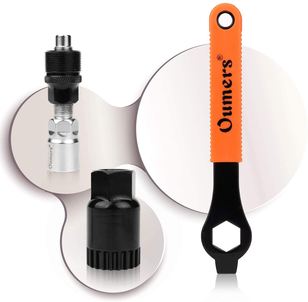 Oumers Bike Crank Extractor And Bottom Bracket Remover With 16Mm Spanner Wrench, Bicycle Crank Removal Tool Crank Puller Tool-Bi