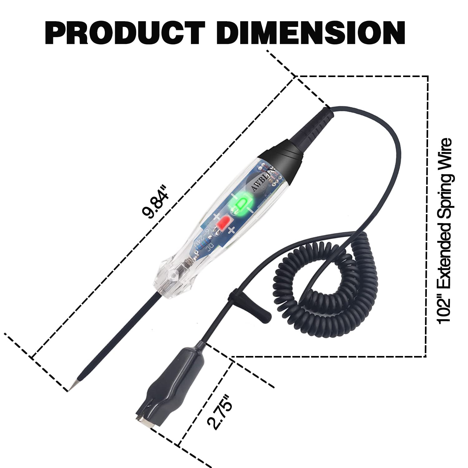 Awblin Automotive Buzzer Test Light, Dc 6-24V Dual Color Led Bulb Auto Circuit Tester, Electric Tester Light Tool Probe For Car