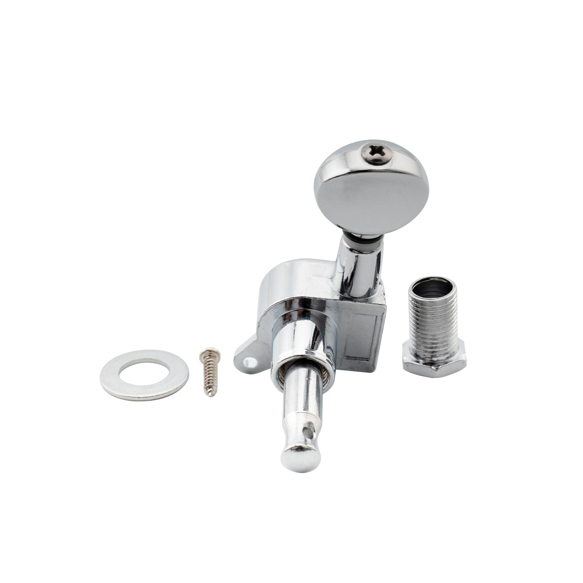 Musiclily 6 Inline Sealed Guitar Tuners Tuning Pegs Machine Heads Set,Kidney Button Chrome