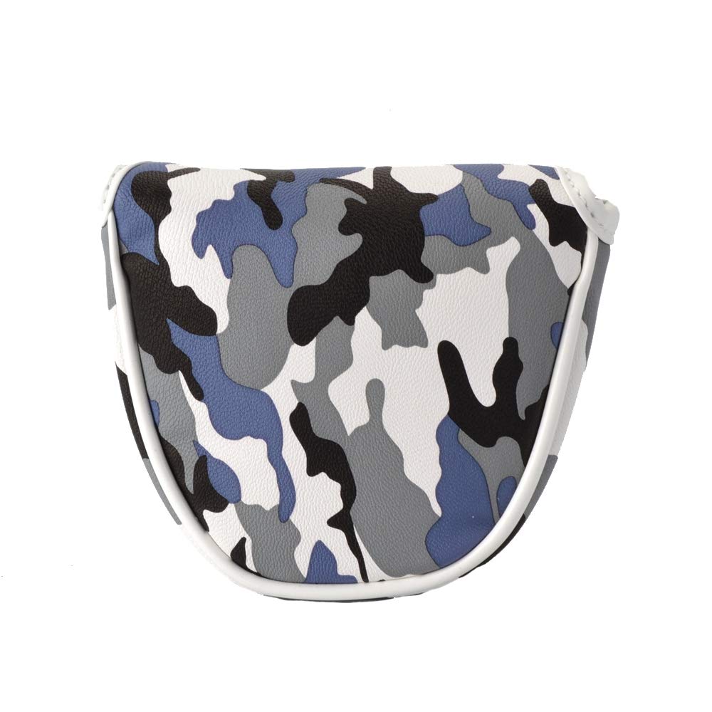 Gooaction Camo Blue Golf Mallet Putter Head Cover Magnetic Closure With Camouflage Creative Pattern Synthetic Leather Putters He