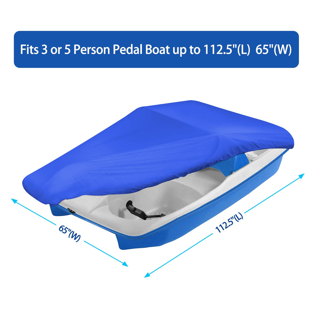 Icover Pedal Boat Cover, Fits 3 Or 5 Person Paddle Boat Water Proof Heavy Duty Boat Cover, Blue